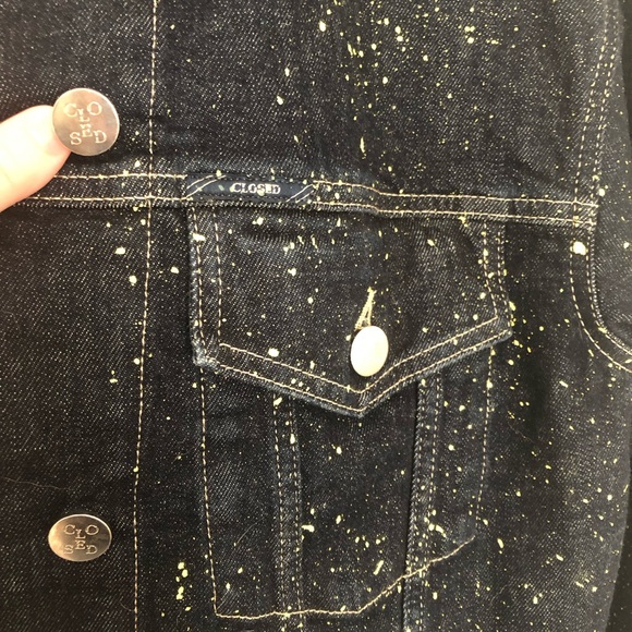 Closed Paint Splatter Cropped Denim Trucker Jacket - Picture 8 of 8